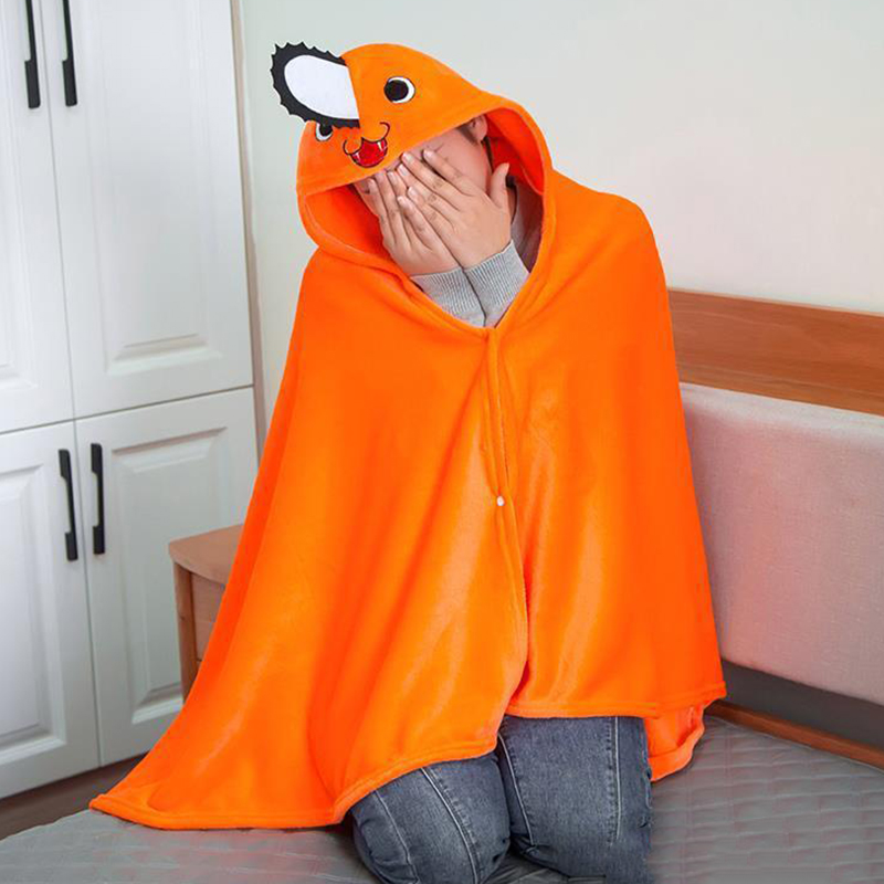 Women'S Accessories Flannels - Kawaii Chainsaw Man Cosplay Pochita Blanket