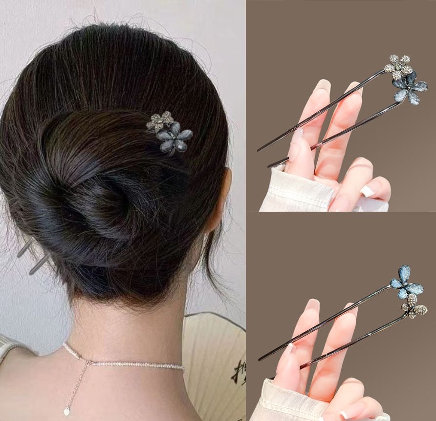 Pearl Hair Pin - Vintage Floral Butterfly Hair Stick For