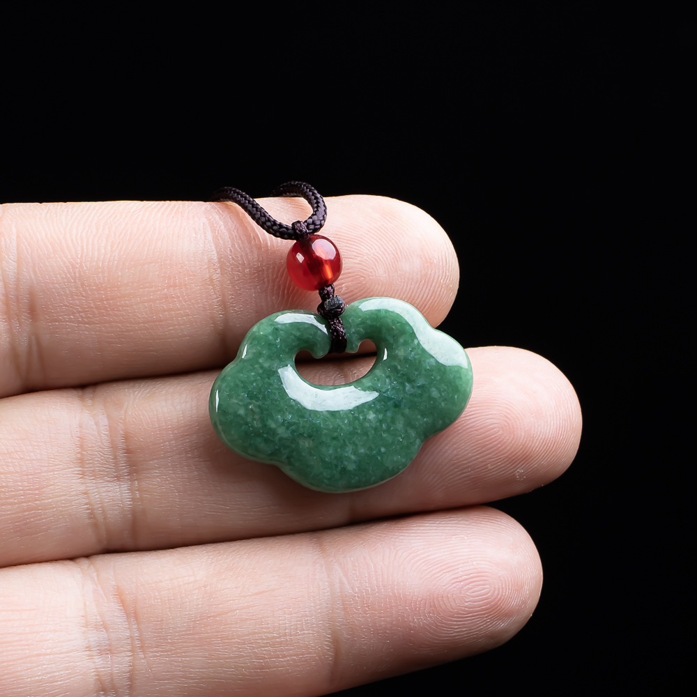 Women'S Accessories - Natural Myanmar Jadeite Ruyi Pendant Necklace