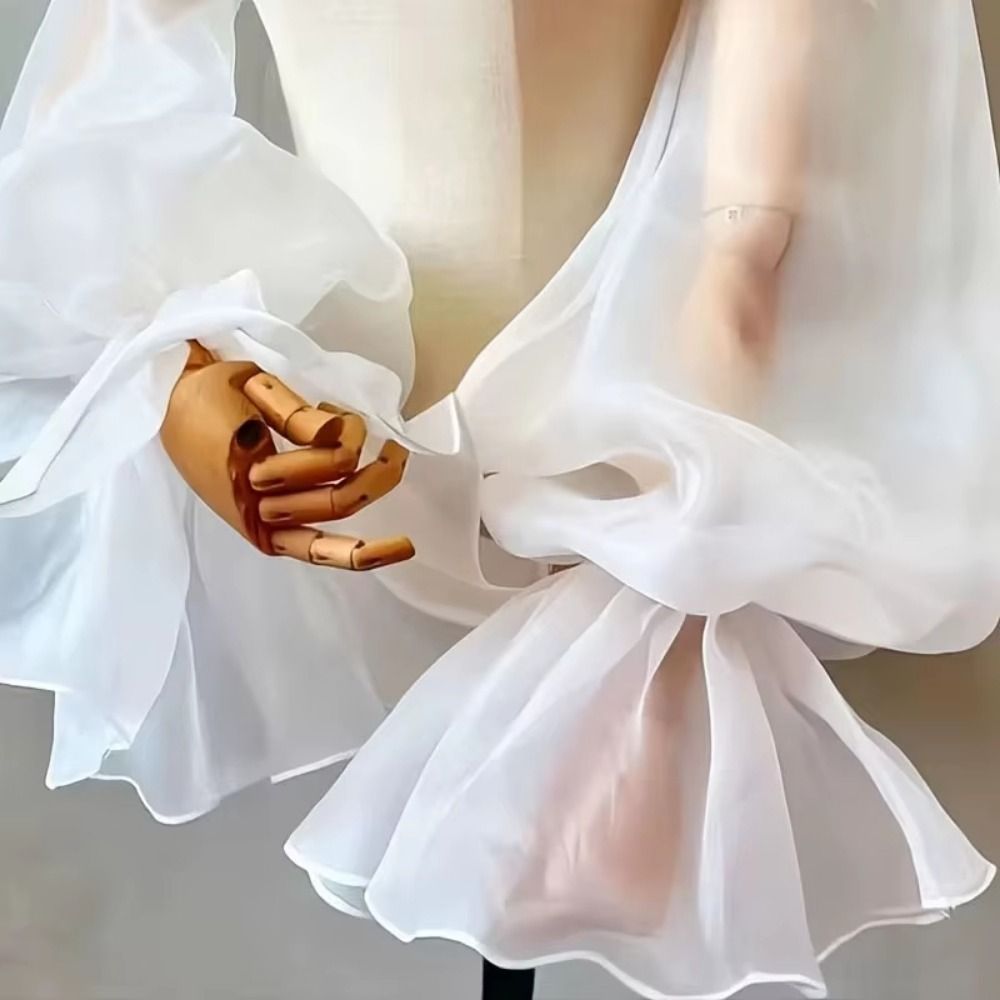 Puffy Bridal Sleeves Long Slee - Women'S Accessories For Neck ulasan dan harga