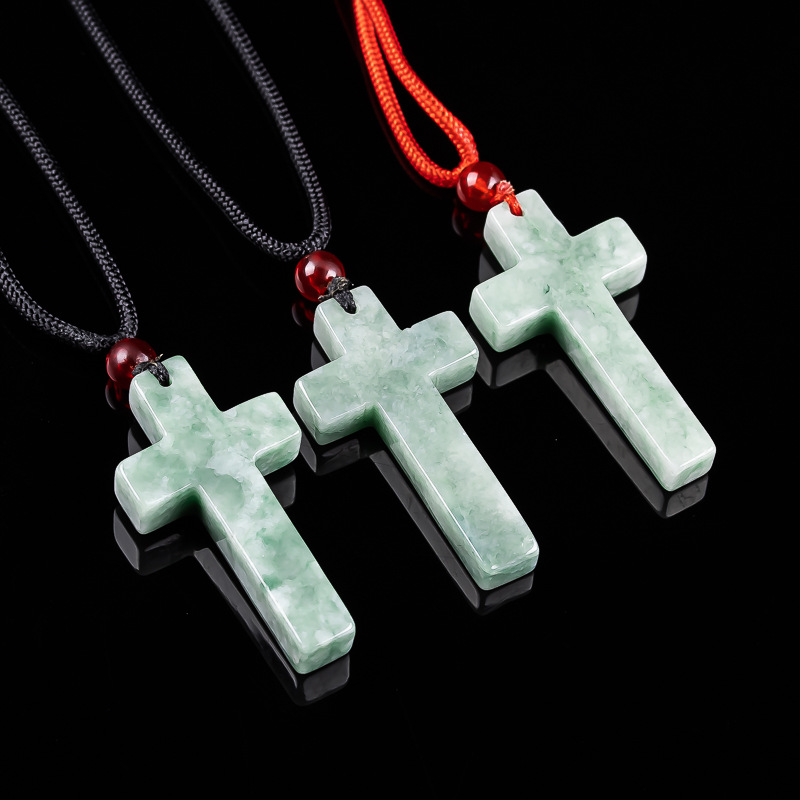 Myanmar Jadeite Cross Pendant  - Women'S Accessories ulasan dan harga