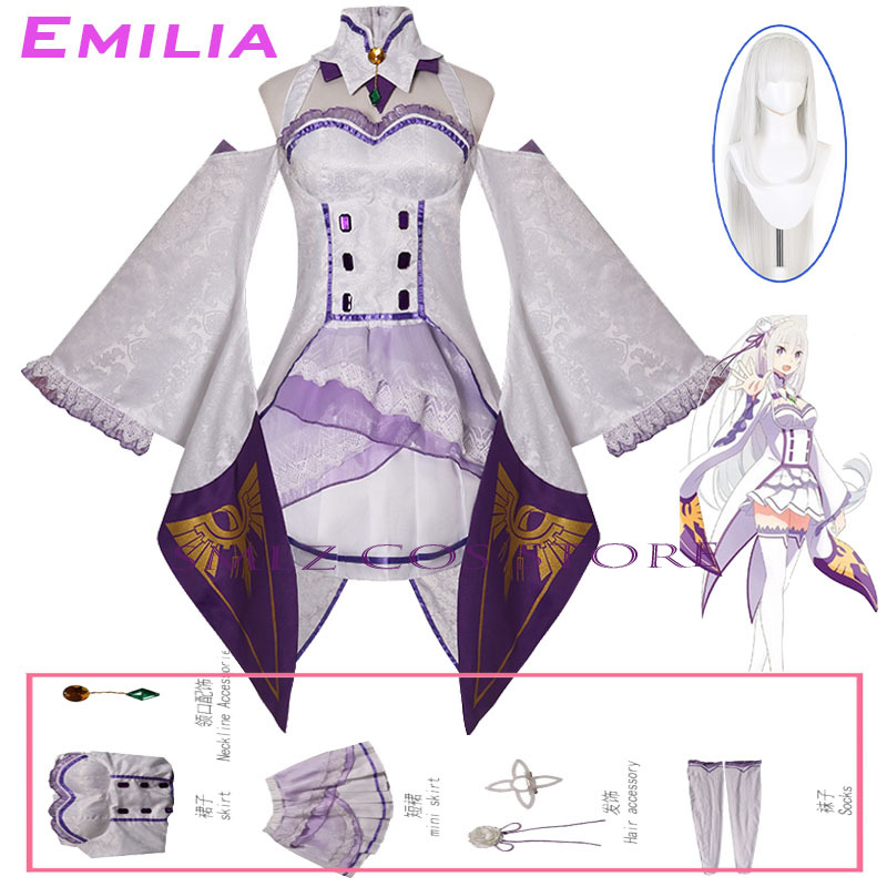 Emilia Cosplay Anime Re Zero K - Women Accessories Set ulasan dan harga