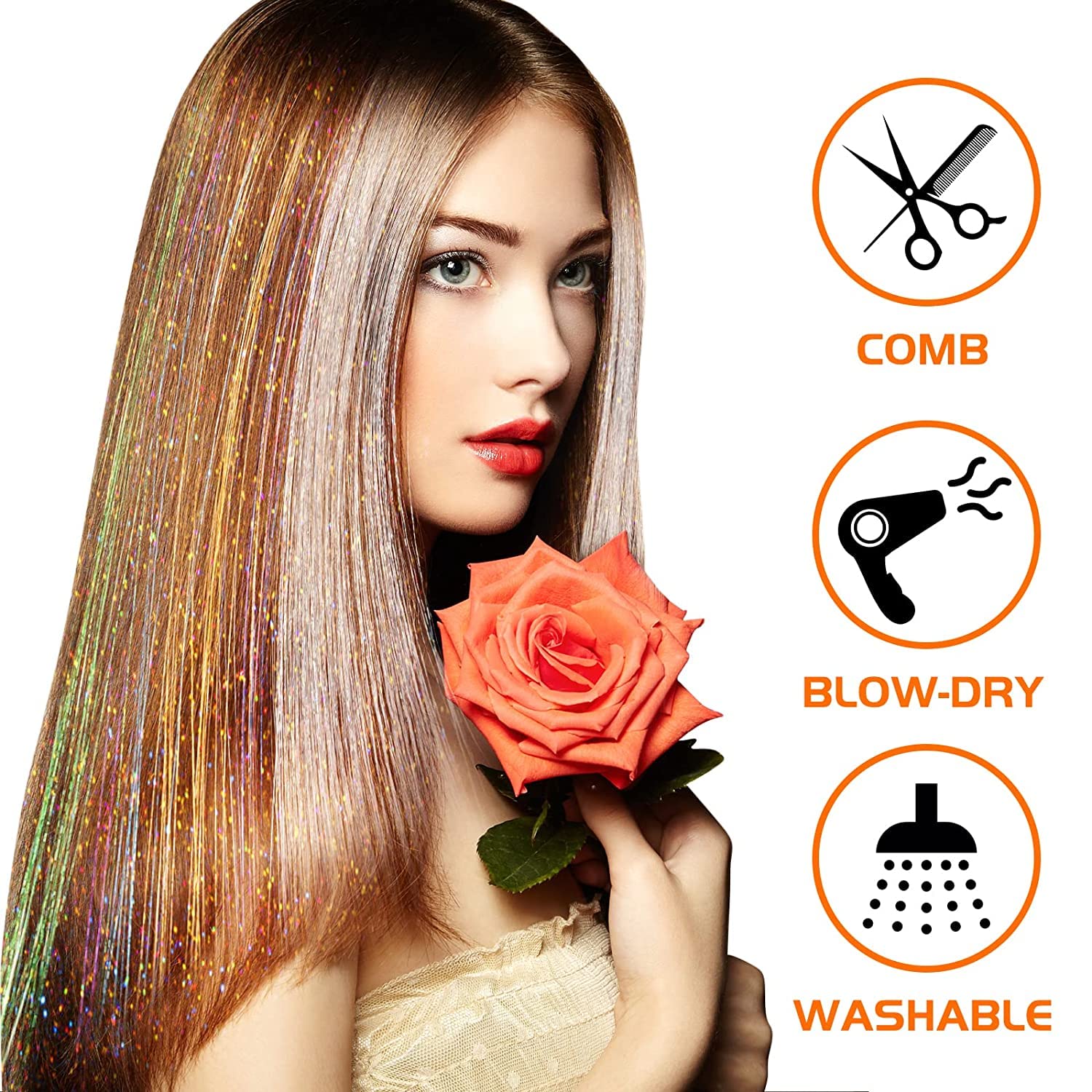 24 Inch Tinsel Hair Extensions - Women Accessories Pack ulasan dan harga