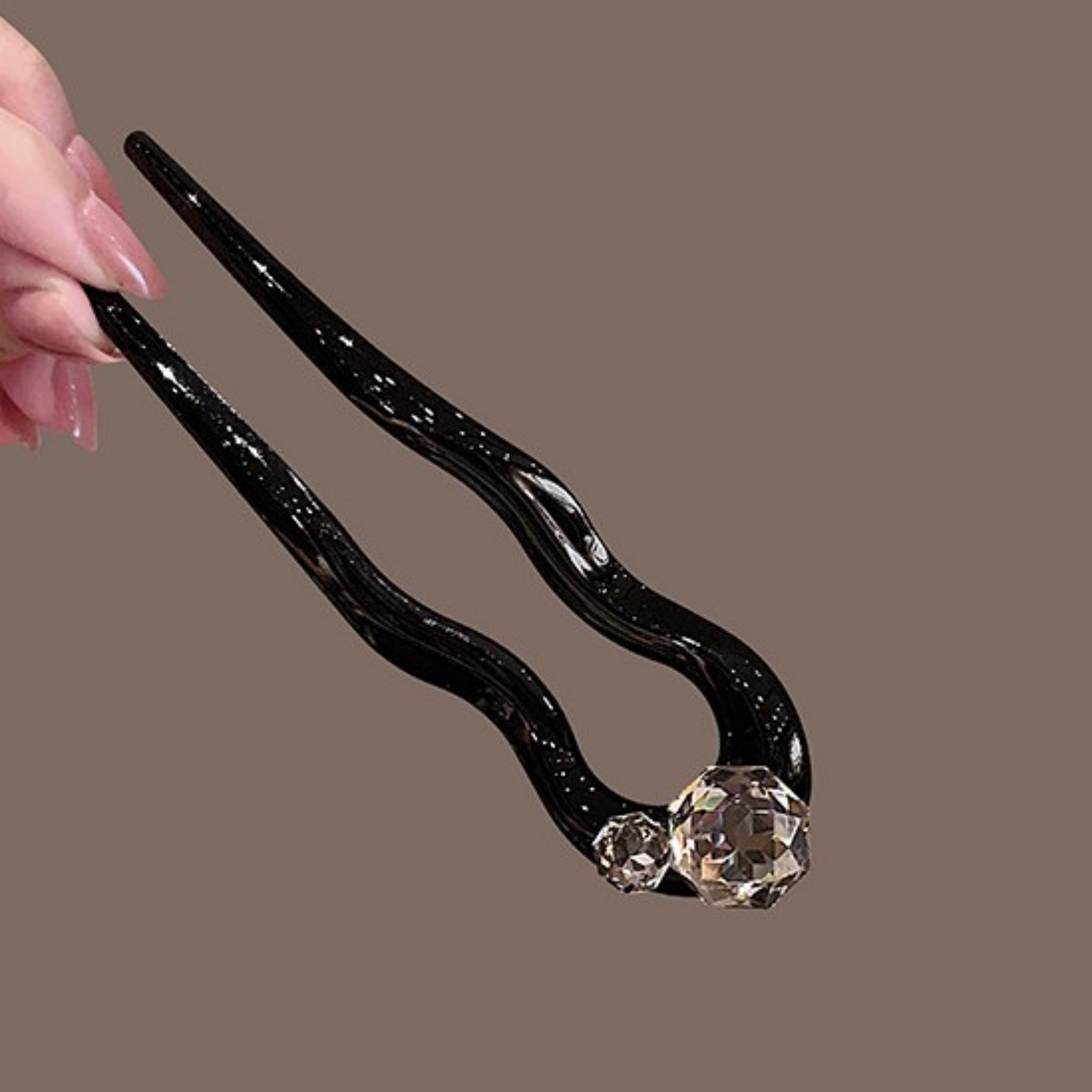 1PC Crystal Hair Fork,Black El - Pearl Hair Pin ulasan dan harga