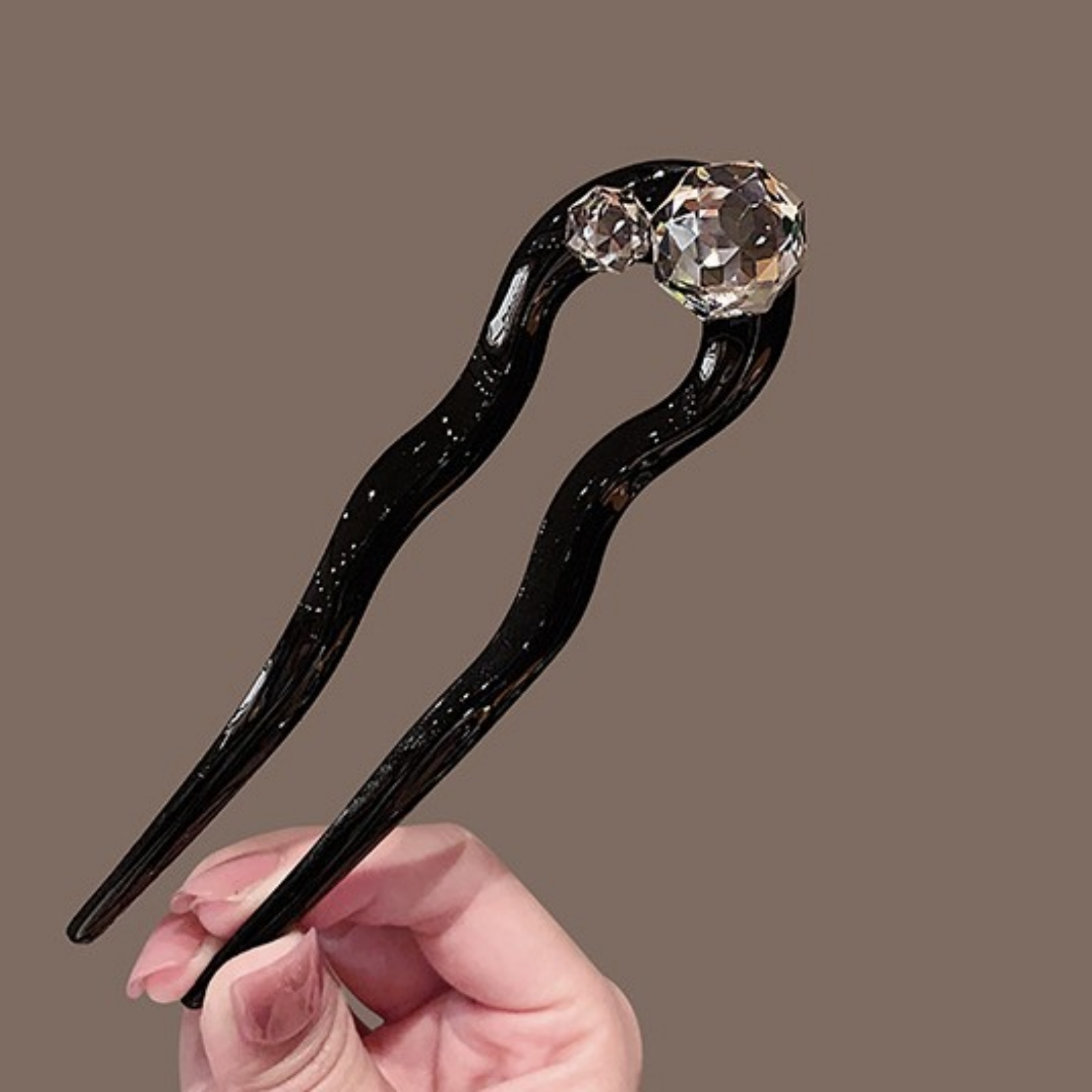 1PC Crystal Hair Fork,Black El - Pearl Hair Pin ulasan dan harga