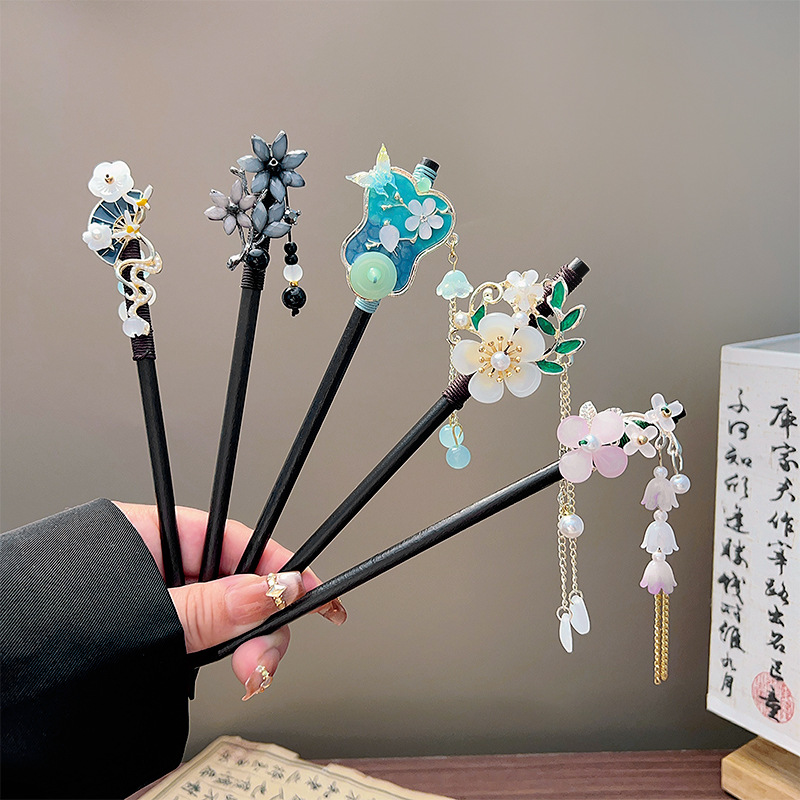 Classic Tassel Hair Stick Blac - Pearl Hair Pin ulasan dan harga