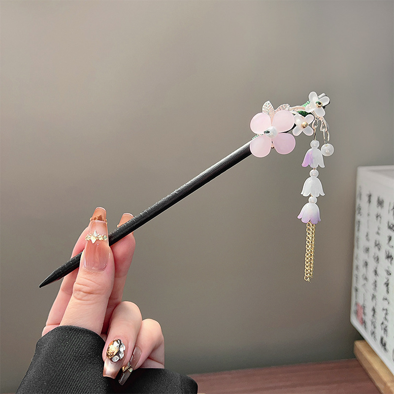 Classic Tassel Hair Stick Blac - Pearl Hair Pin ulasan dan harga