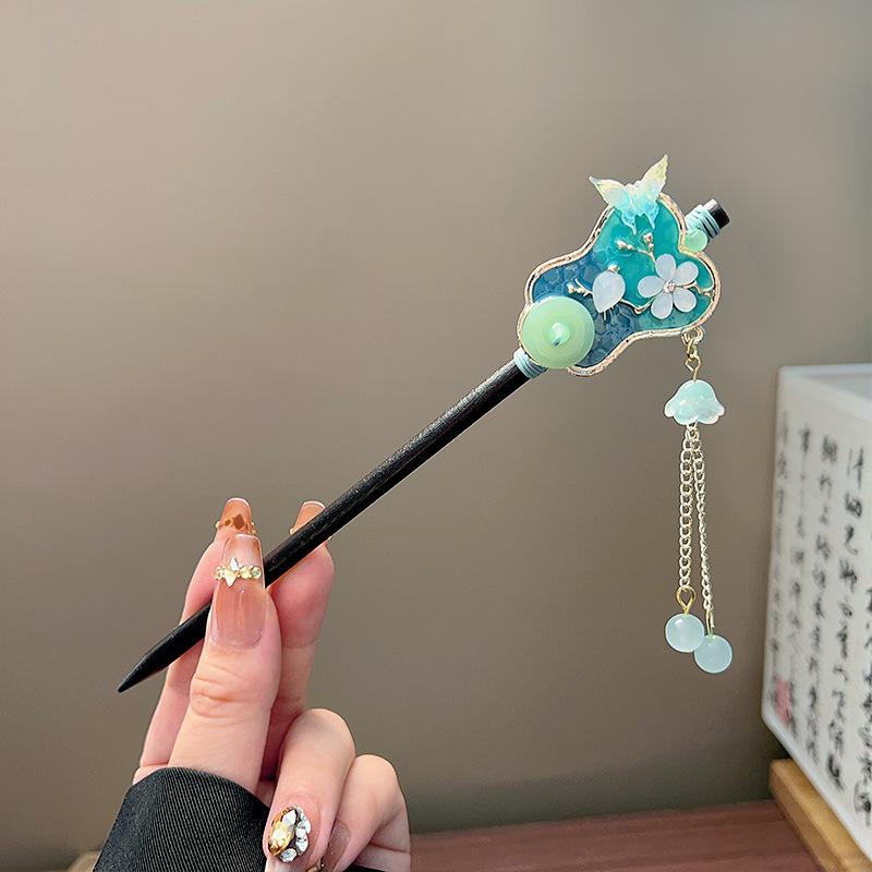 Classic Tassel Hair Stick Blac - Pearl Hair Pin ulasan dan harga