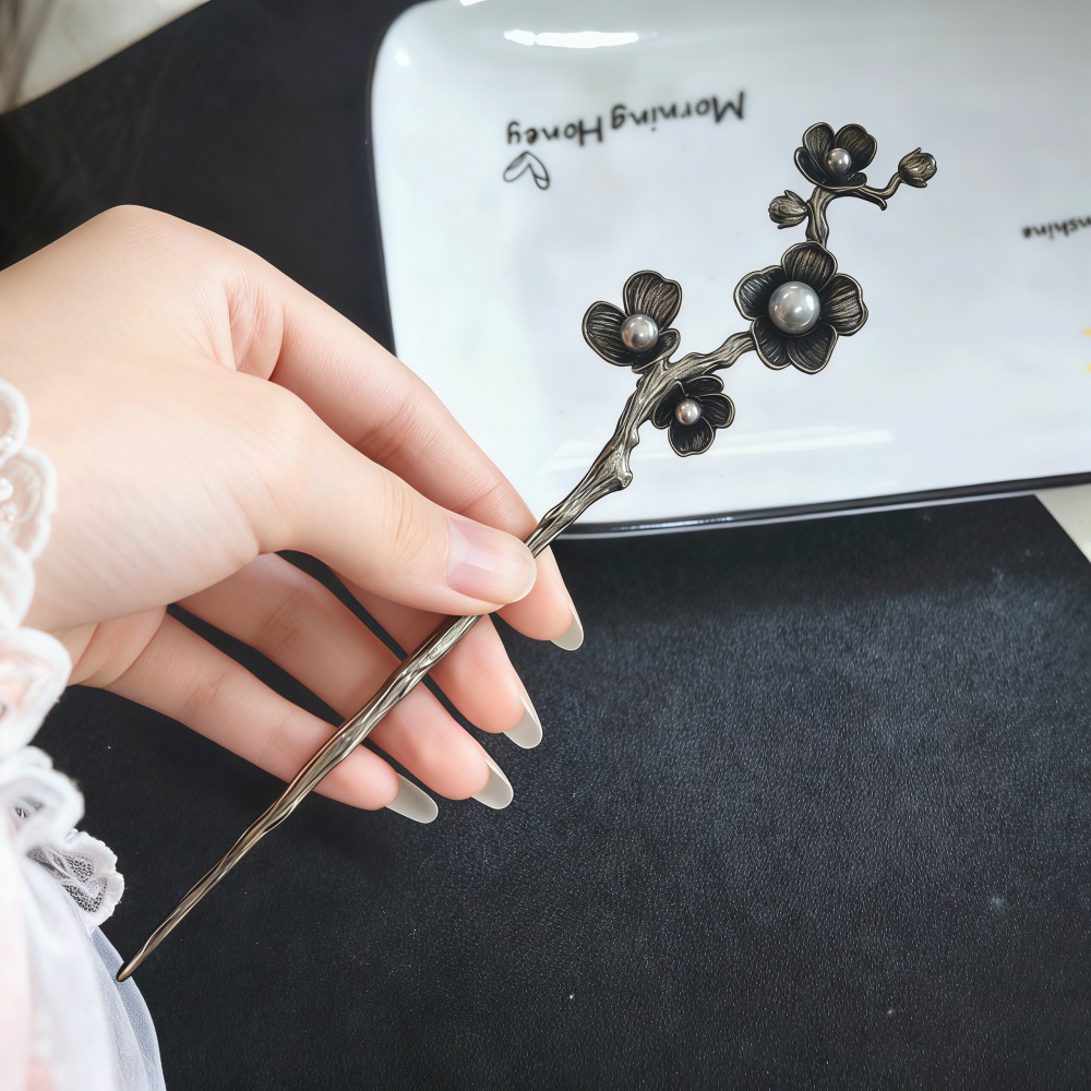 Alloy Simple Hair Sticks for W - Pearl Hair Pin ulasan dan harga
