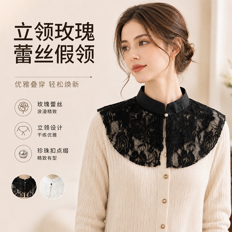 Elegant Lace Floral False Coll - Women'S Accessories ulasan dan harga