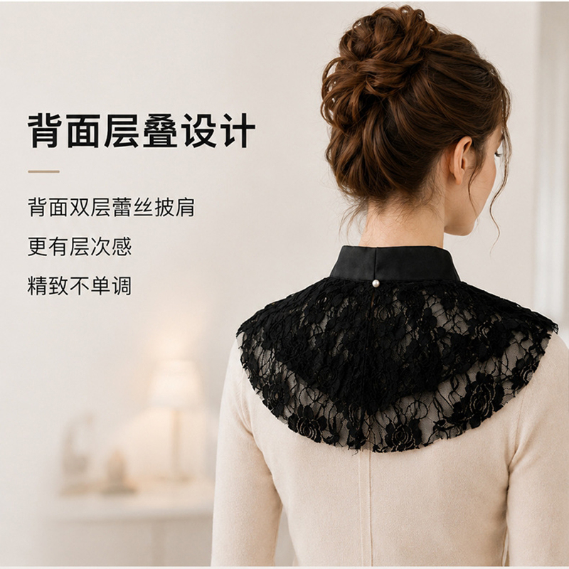 Elegant Lace Floral False Coll - Women'S Accessories ulasan dan harga
