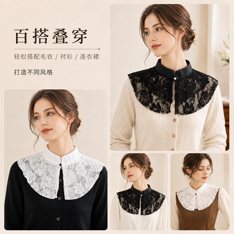 Elegant Lace Floral False Coll - Women'S Accessories ulasan dan harga